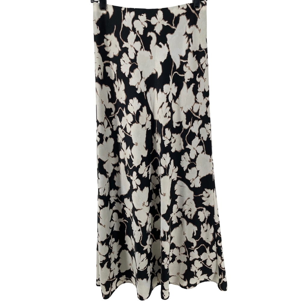 Nordstrom Rack Midi Skirt Womens XS Black Floral Dark Romantic Cottagecore Boho